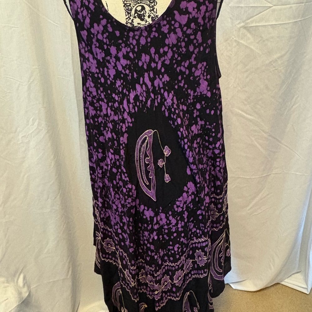 Sakkas Black Texture Sleeveless Boho Dress with Label Detail